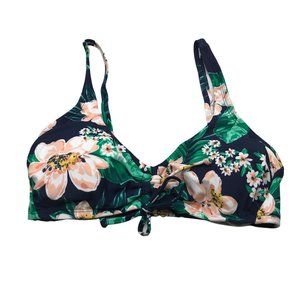 Kona Sol Women's Size Small Bikini Top Blue And Green Floral New Without Tags